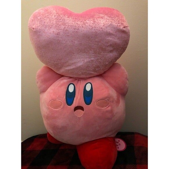 Kirby Plush Lifting Heart Star Arise 2018 Toreba Prize Plush XL 19.5" NWT - Picture 1 of 9